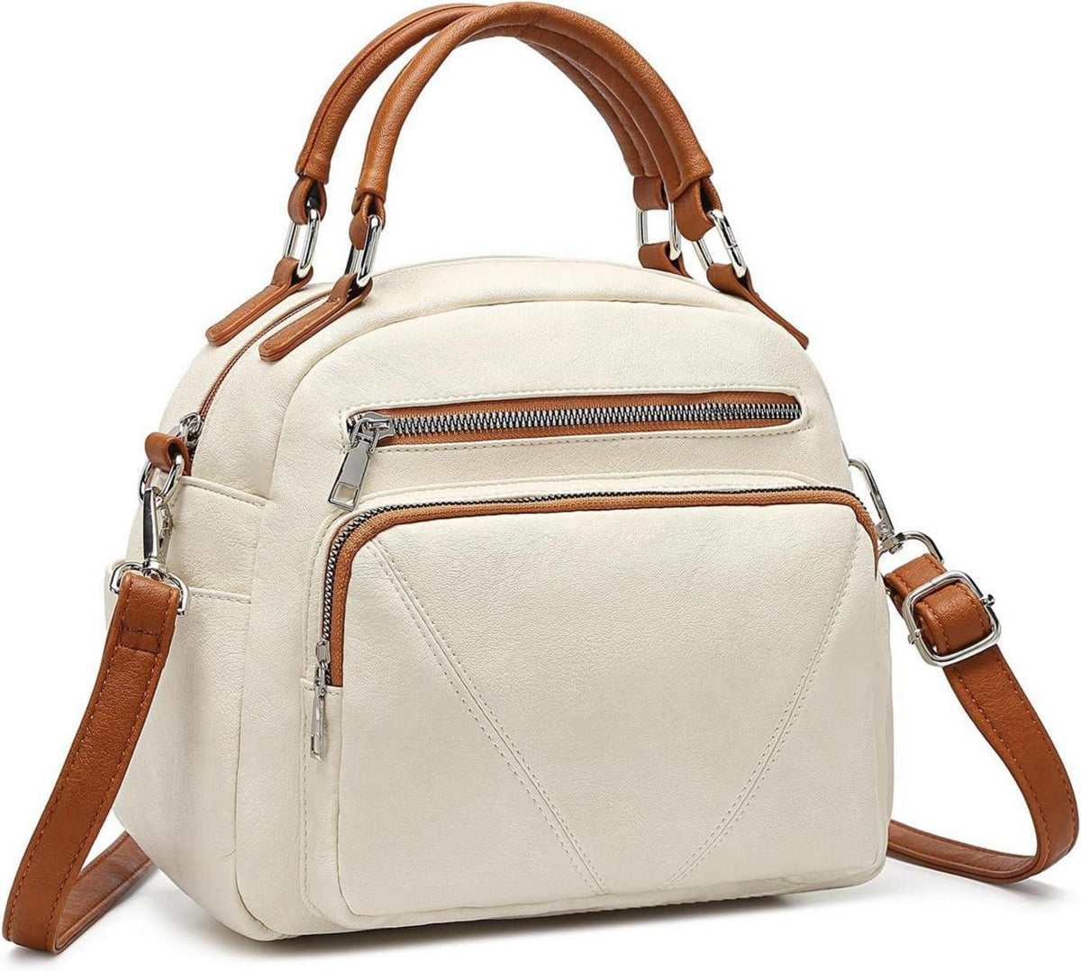 Leder Crossbody Schultertasche mit Reißverschluss