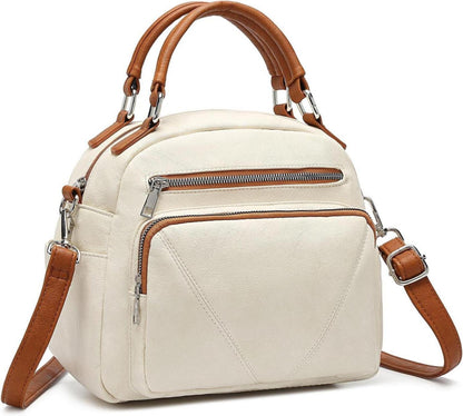 Leder Crossbody Schultertasche mit Reißverschluss