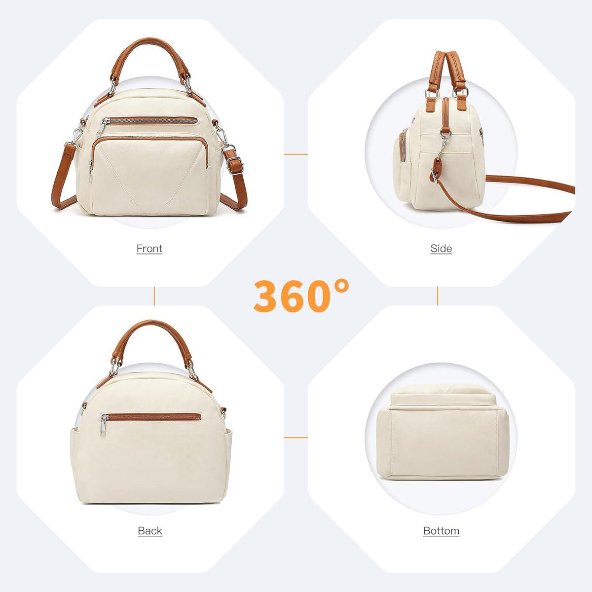 Leder Schultertasche Damen Crossbody Bowler Style Handtasche