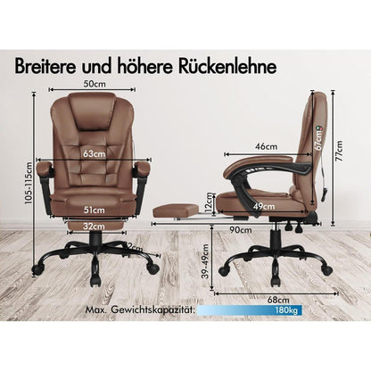 Ergonomischer Bürostuhl mit verstellbarer Kopfstütze und