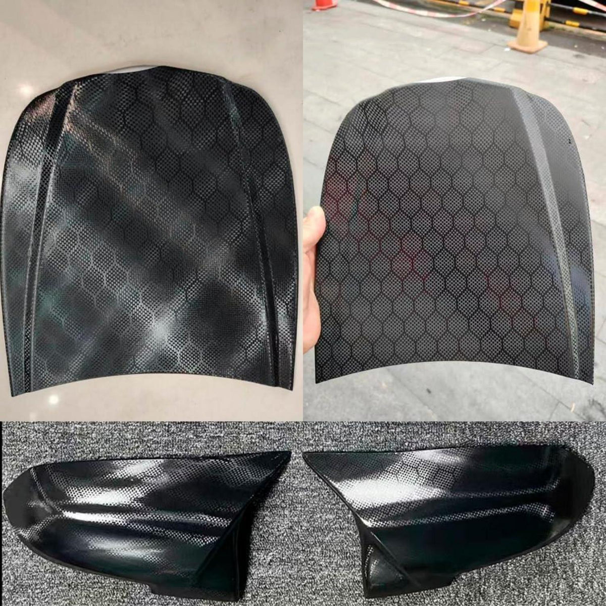Autofolie Carbon Wabenmuster Schwarz 180x152 cm