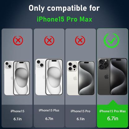 360 Grad Schutz Hülle für iPhone 15 Pro Max mit Glas