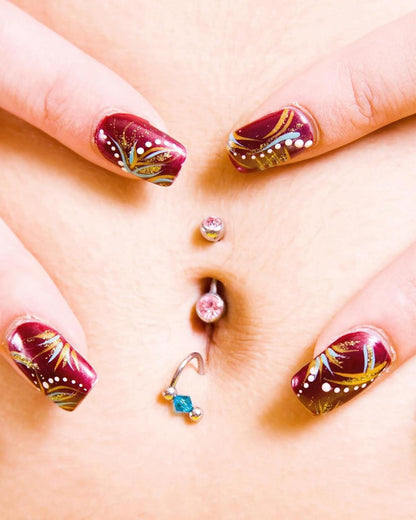 Bauchnabelpiercing Set Silber Gold Herz Schmetterling 14G 3 Stück