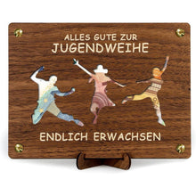 Holz Geldgeschenk Jugendweihe – "Endlich Erwachsen" mit Karte
