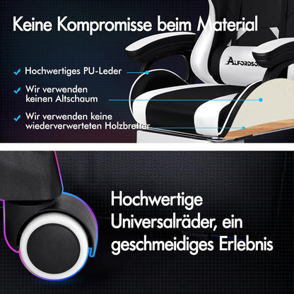 Ergonomischer Bürostuhl mit Massage-Lendenkissen, Rückenlehne