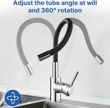 Jacurley Wasserhahn Schwarz 360° Drehbar Flexibler Auslauf