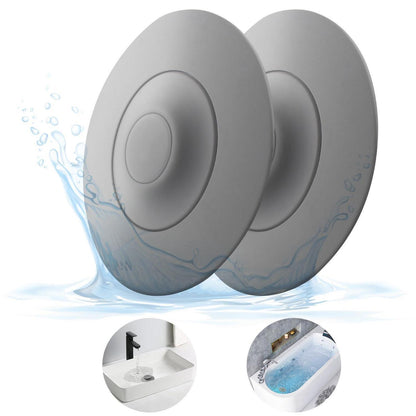 Silikon Abflussstopfen Universal 2er Set Grau – Waschbeckenstöpsel mit Sieb
