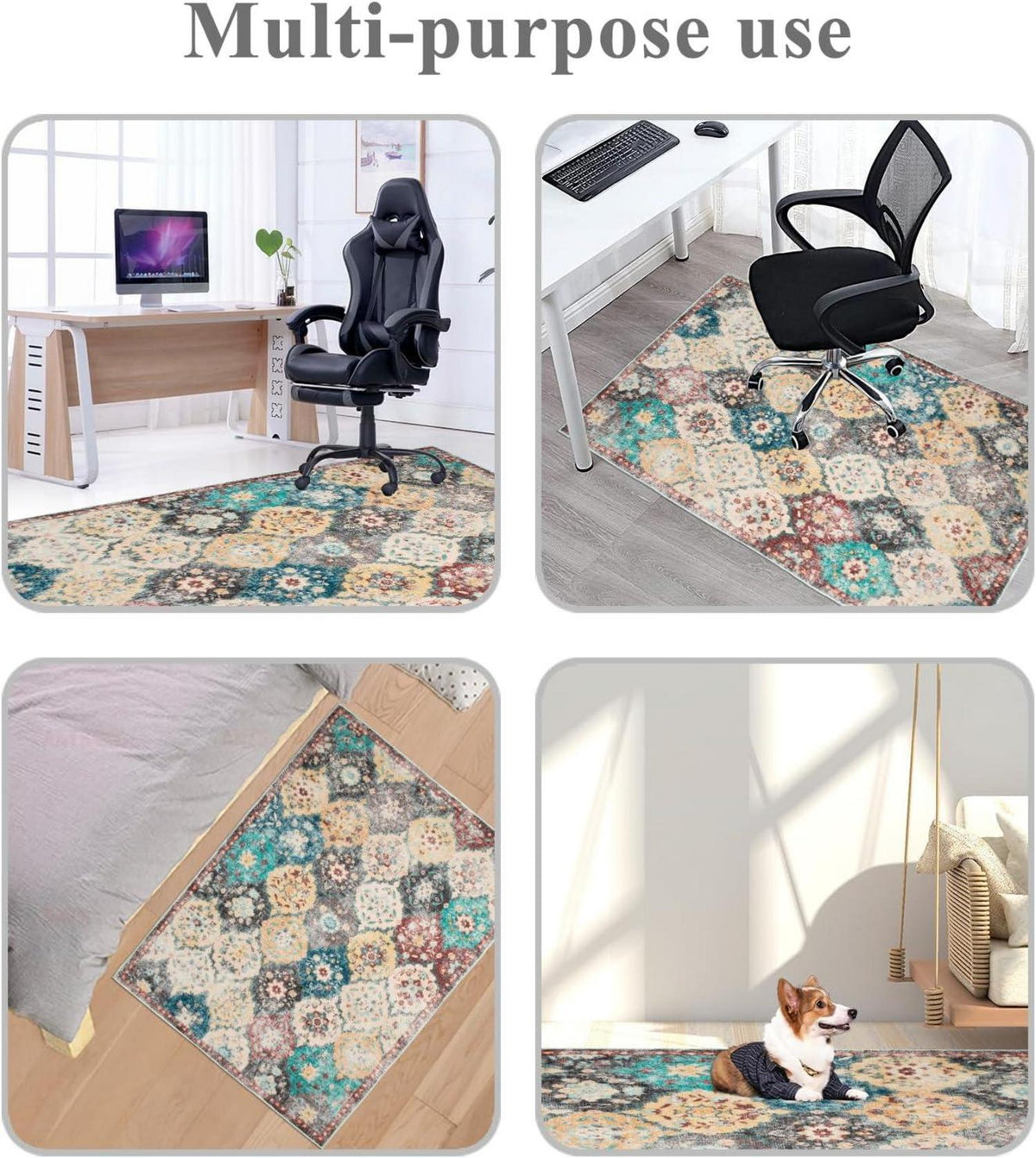 Bodenschutzmatte 150x120 cm Gaming Bürostuhl Teppich rutschfest Stuhlmatten