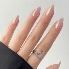 24 Stück Chrome Mandel Nägel Zum Aufkleben, Oval, Fake Nails