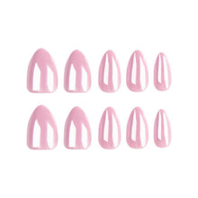 24 Stück Pink Chrome Kurze Nägel Aufkleben Oval Mittel