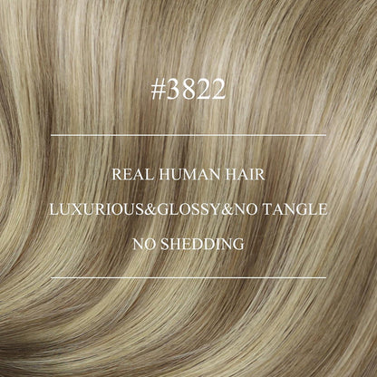 Echthaar Nano Ring Extensions Balayage Braun Blond 40cm