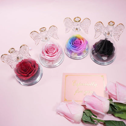 Ewige Rose Engel Figur Muttertagsgeschenk Handgefertigte Blume