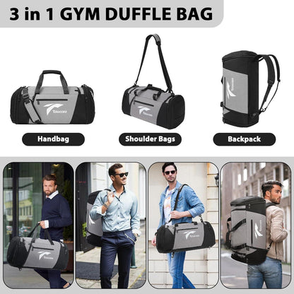 Erweiterbare Reisetasche 72L Weekender mit Schuhfach Grau 80x30x30cm