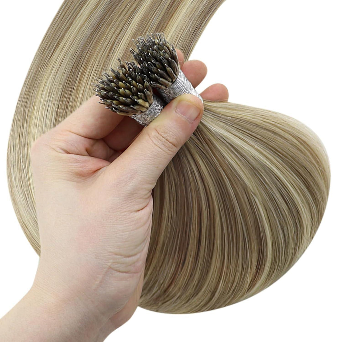 Echthaar Nanoring Extensions Hellbraun 60cm – 50g