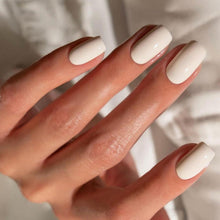 24er Set Weiße Press On Nägel Glossy Eckig Fake Nails