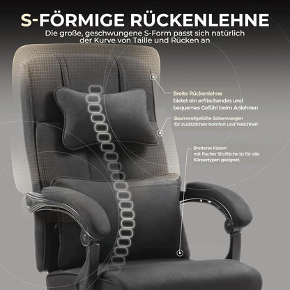 Ergonomischer Chefsessel mit Fußstütze und atmungsaktivem