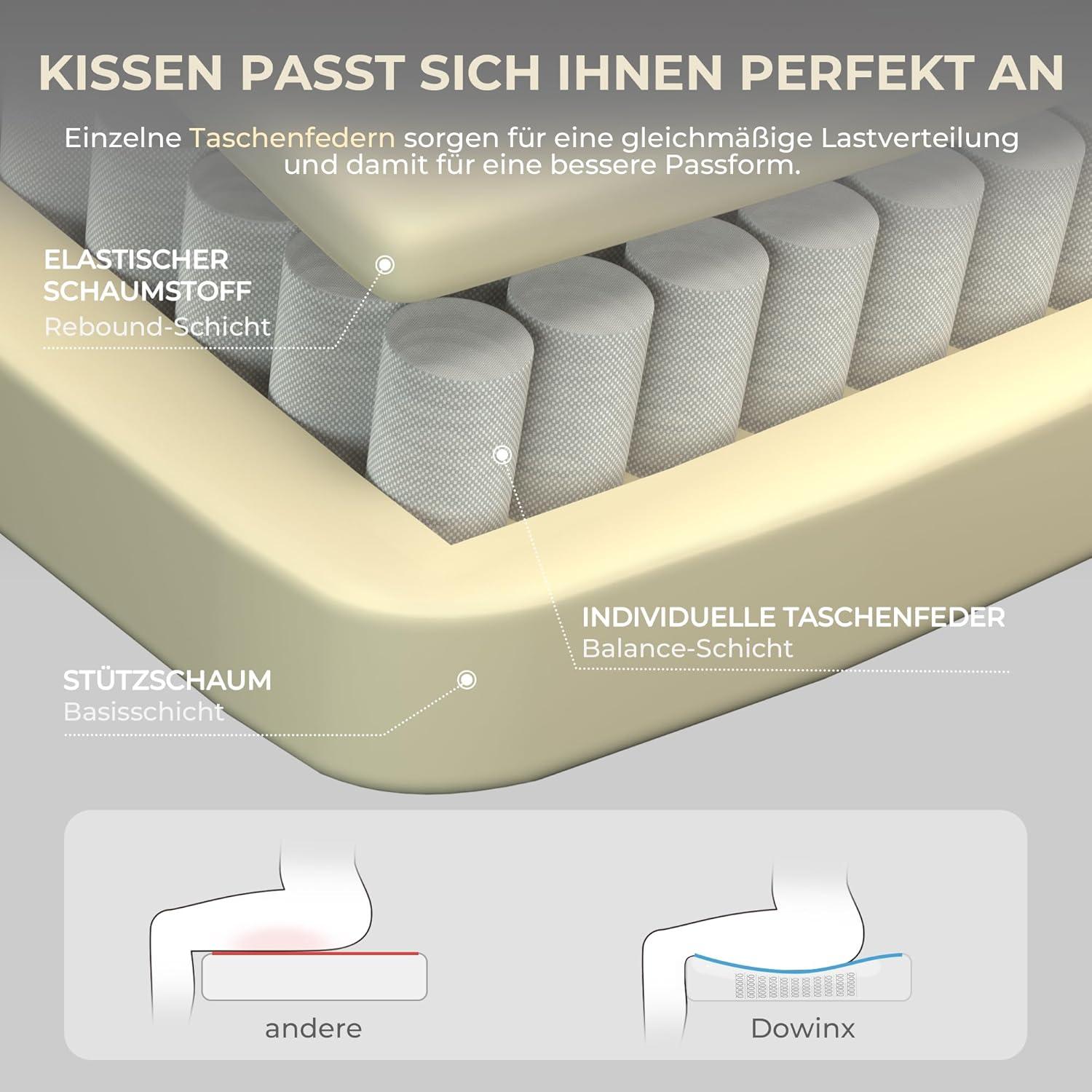 Dowinx Chefsessel Bürostuhl Ergonomisch mit Fußstütze Schwarz