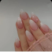 24 Stück Gradient Pink Nägel Kurz Aufkleben Kunstnägel Frau