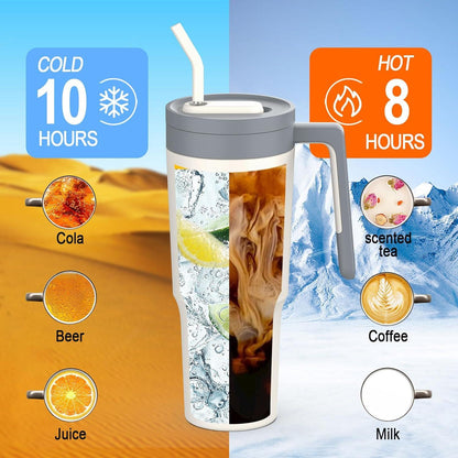 CS COSDDI Thermobecher 40oz mit Strohhalm und Griff - 1180ml