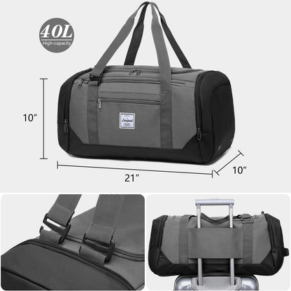Laripwit Sporttasche Herren 40L Rucksack Weekender Fitness Tasche Grau