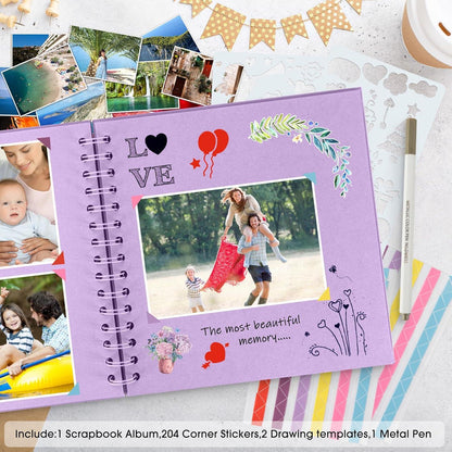 JAECU DIY Spiralalbum Fotoalbum 24x24cm Scrapbook Hochzeit Geburtstag