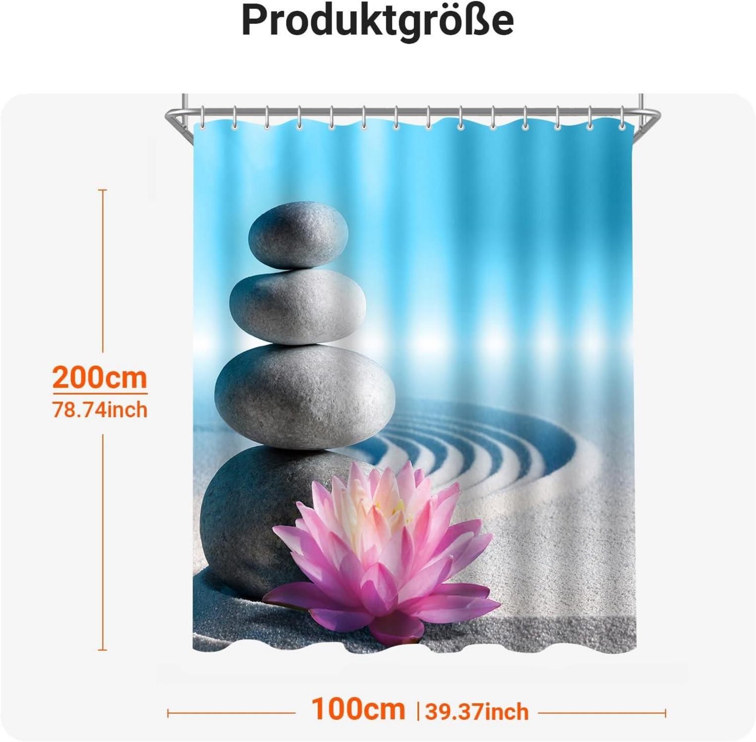 Duschvorhang 100x200cm Kieswüste Antischimmel Textil Wasserabweisend Polyester