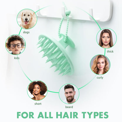 Kopfhaut Massagebürste Silikon Haar Scalp Brush Haarwachstum Minzgrün