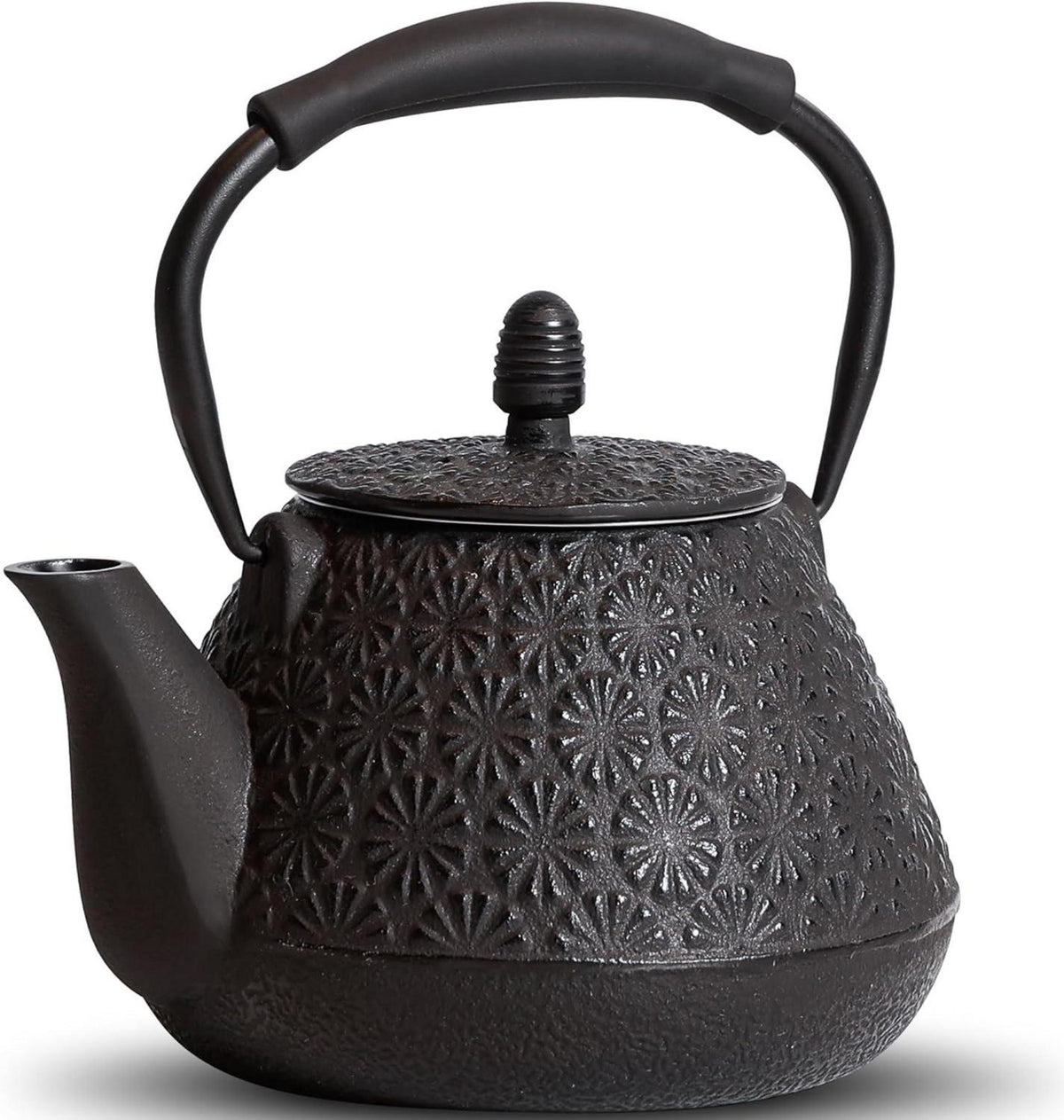 Gusseisen Teekanne japanisches Kirschblütenmuster 950ml Schwarz