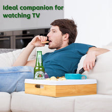 Alyoen Snackbox Sofa Organizer mit Getränkehalter aus Bamboo