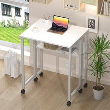 Kleiner Klappschreibtisch mit Rollen und Stauraum 63 cm