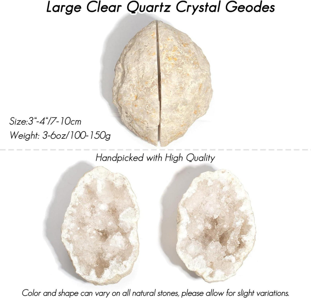 QianCannaor Kristalle Geode Set klare Quarz Meditation Energie