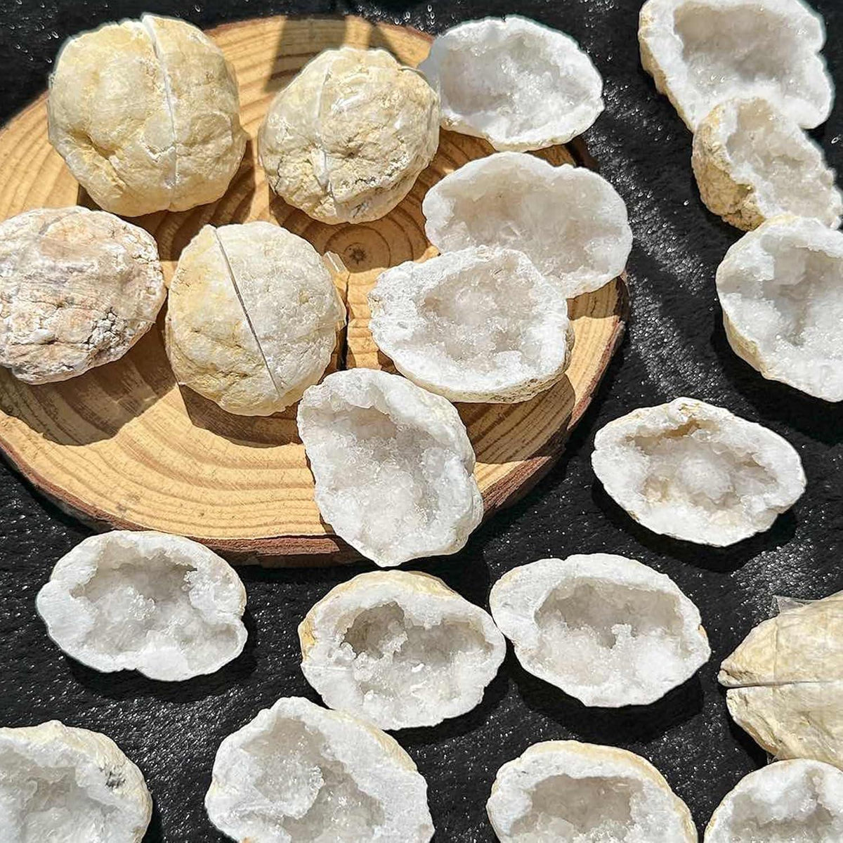 Kristalle Heilsteine Geoden Set für Meditation und Wohnkultur