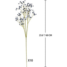 10x Künstliches Schleierkraut Blau - Deko Blumenstrauß 60cm