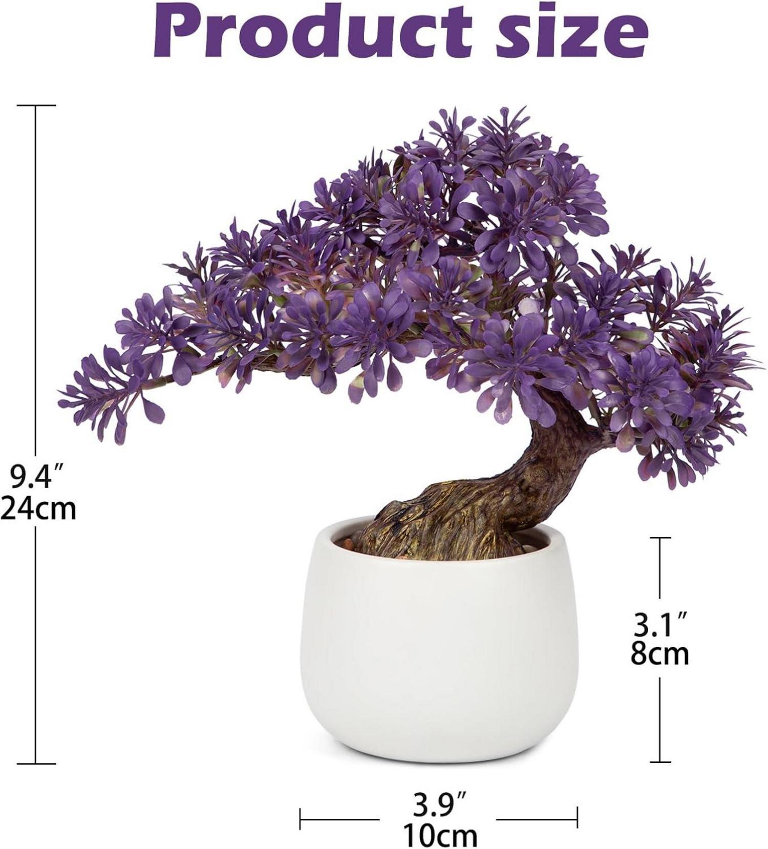 Kunstpflanze Bonsai Baum 25 cm Keramiktopf Künstliche