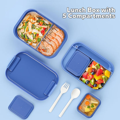 Bento Lunchbox Auslaufsicher 1900ml für Erwachsene Blau