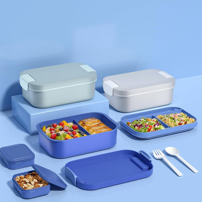 LEIKEEGO Lunchbox 1900ml Bento Box Auslaufsicher Erwachsene Büro Schul Blau