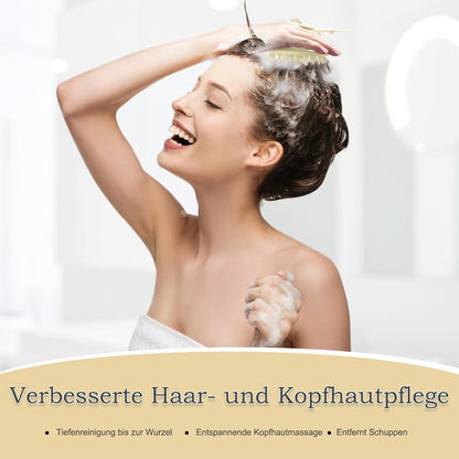 Silikon Kopfhaut Massagebürste für Haarwuchs und Peeling - Scalp Massager beige