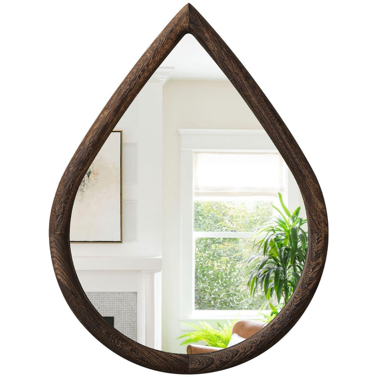 Holzrahmen Teardrop Spiegel Wanddeko 65x45cm Vintage Bauernhaus Stil