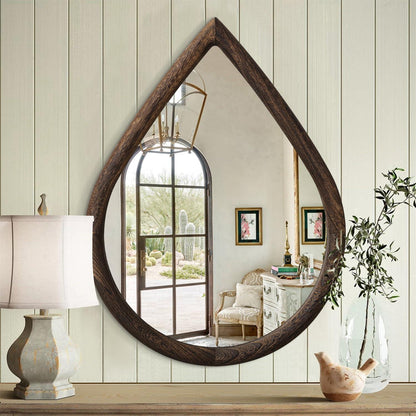 Holzrahmen Teardrop Spiegel Wanddeko 65x45cm Vintage Bauernhaus Stil