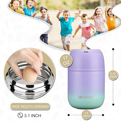 Thermobehälter 500ml Edelstahl Auslaufsicher mit Löffel - Blau-Lila