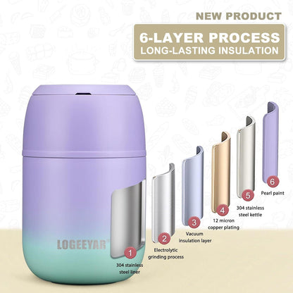 Itslife Thermobehälter 500ml Edelstahl Warmhaltebehälter mit Löffel