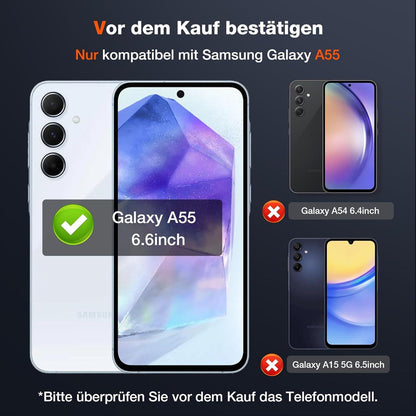 Schutzfolie und Kameraschutz für Samsung Galaxy A55 5G, 9H