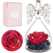 Ewige Rose Engel Figur Geschenkbox Rot für Frauen