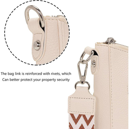 Handtasche Damen Mittelgroß Umhängetasche Crossbody Beige