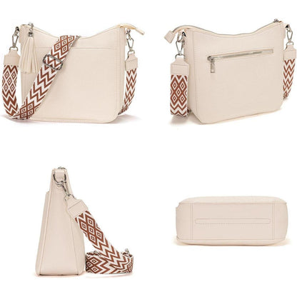 Handtasche Damen Mittelgroß Umhängetasche Crossbody Beige
