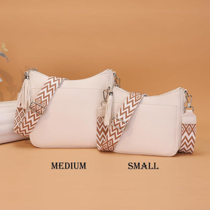 Handtasche Damen Mittelgroß Umhängetasche Crossbody Beige