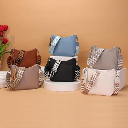 Damen Handtasche Beige mit RFID-Funktion, Vegan Leder, Verstellbarer Schultergurt