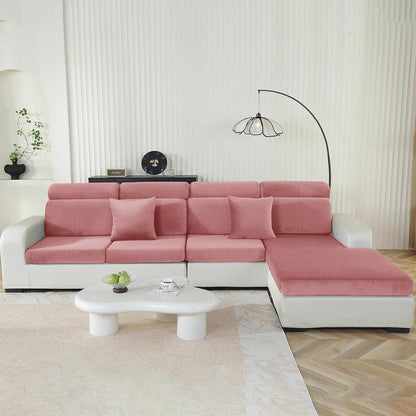 Samt Sofaüberzug Stretch – Rosa, 1-Sitzer*2