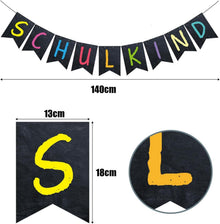 Schulkind Girlande Einschulung Deko Tafelstil 13x18cm Jungen