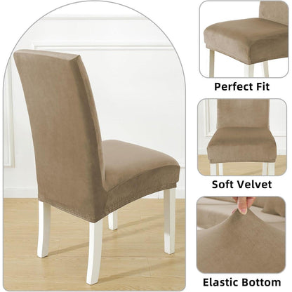 Samt Stuhlhussen 2er Set – Stretch & Waschbar